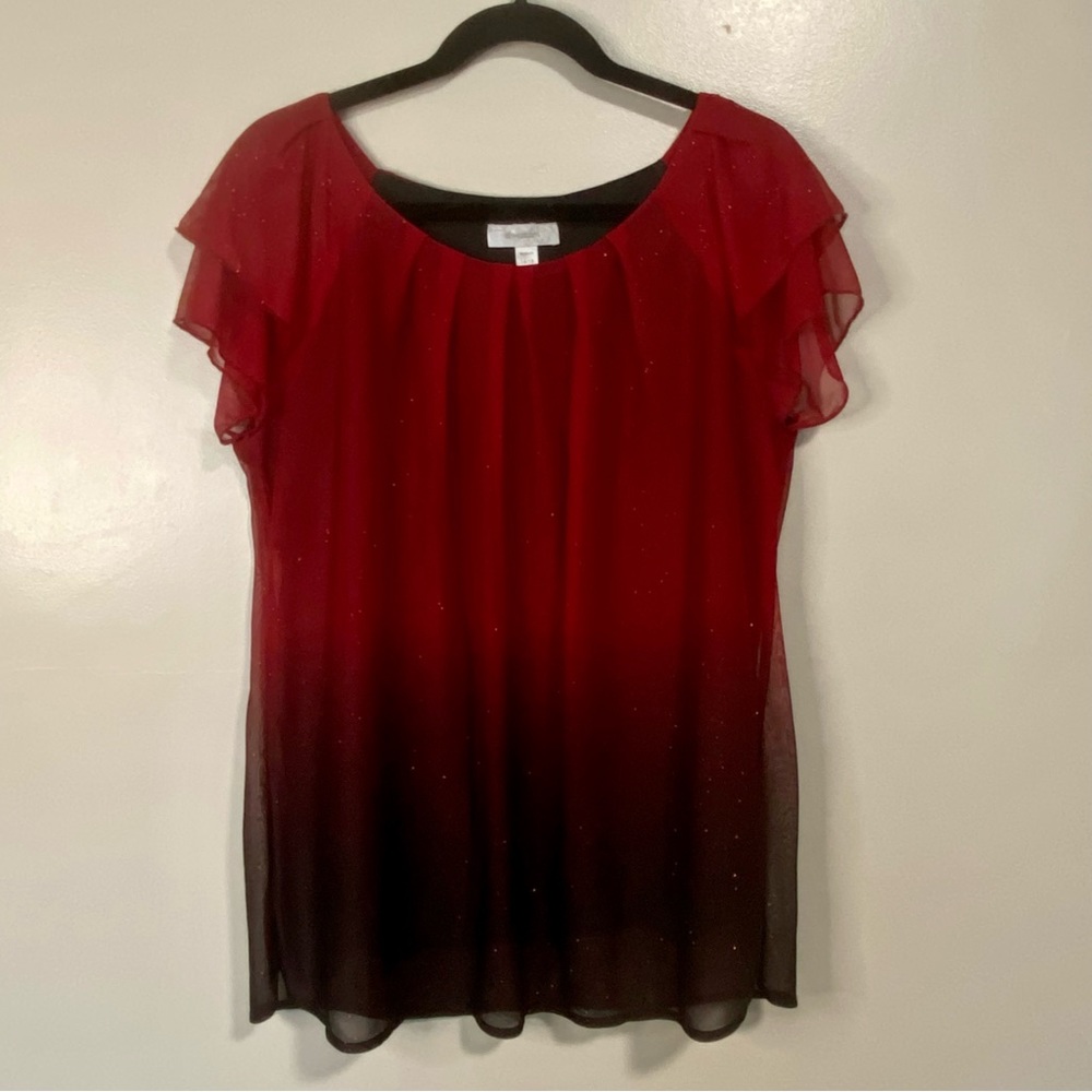 Dressbarn ombré festive top. Size 14/16. Polyester.